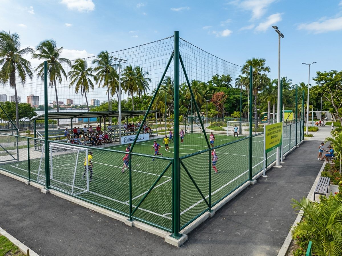 Cerramientos perimetrales para canchas sintéticas y parques en Barranquilla
