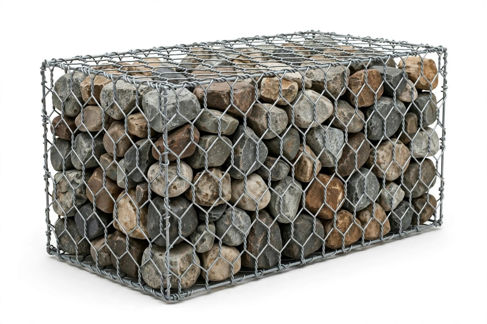 Gavión tipo caja 2.00 x 1.00 x 1.00 m y colchogaviones para muros de contención